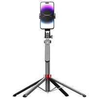 Wireless Foldable Selfie Stick with 360 Rotation Remote Aluminum Alloy Tripod Holder 1.8m Extended Length 0.5kg Load Capacity P185N juoda