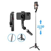 CYKE New Arrivals Bluetooth Folding Selfie Stick Tripod Stainless Steel Cell Phone With Stand Collapsible Selfie Stick L13 juoda