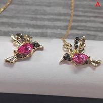 Hummingbird Long Drop Earrings Bird Pendant Tassel Crystal Pendant Earrings A