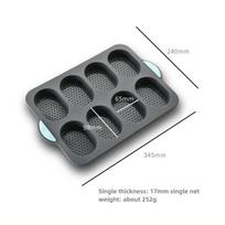 Silicone Baking Mold 3 & 8 Grid Nonstick Loaf Pan Resistant Bakeware For Homemade Bread Sausage Roasting as the picture