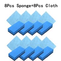 Car Ceramic Coating Sponge Applicato Glass Nano Wax Coat Sponges Blue Square Sponge and Microfiber Cloth Cleaning Accessory 16 Pcs