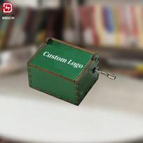 Wholesale Wooden Hand Crank Music Box Custom Music Box (Army Green,Small) armijos žalia spalva