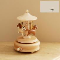Handmade DIY Wooden Music Box Vintage Rotating Octave Design Unisex Christmas Gifts for Age 2-4 Years Wholesale
