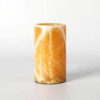 Luxury Honey Onyx Marble Decorative Round Cylinder Table Decoration Tealight Candle Holders (as the picture,D7cm*H12cm)