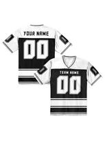 Individualus amerikietiško futbolo marškinėlis Juodas V formos iškirptė - Personalizuotas vardas Numeris, Atsitiktinis madingas viršutinis drabužis Streetwear vyrams moterims jaunimui M