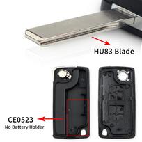 Replacement Car Key Shell Flip For Fiat Scudo Ulysse Fit Lancia Phedra Hu83/Va2 Blade Ce0523 Ce0536 2/3/4 Button Fob Case (as the picture,2 Buttons) gray