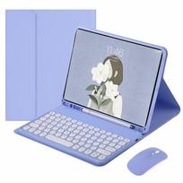 Tinka iPad 10 kartos 10.9 apsauginis dangtelis apvalus klaviatūros dangtelis Bluetooth klaviatūra 10.2tpu 0 violetinė