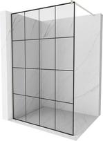 Mexen Kioto dušo siena Walk-in 140 x 200 cm, juodas tinklelis 8 mm, šlifuotas nikeliavimas - 800-140-101-97-77, 140 x 200