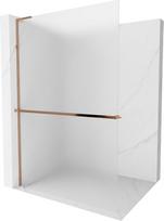 Mexen Kioto+ L dušo sienelė su lentyna Walk-in 90 x 200 cm, šerkšnas, rožinis auksas - 800-090-123-60-30