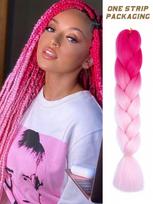 Sintetiniai 32 colių Ombre spalvos sintetiniai plaukų pynimai, iš anksto ištempti Jumbo Braiding plaukų priauginimai, skirti kasdieniam naudojimui „pasidaryk pats“ 32inch