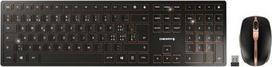 Keyboard and Mouse Kit CHERRY DW 9100 SLIM, RF Wireless + Bluetooth, QWERTZ, Black, Mouse Included