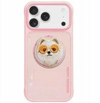 Telefono dėklas iPhone 17 rožinis MagSafe Nimmy Glasses Dog