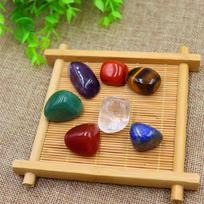 7vnt. / Rinkinys Natūralus jogos poliruotas energetinis akmuo Chakra Reiki gydymas