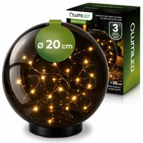 Dekoratyvinis lauko saulės energija maitinamas LED šviestuvas-burbulas, 20 cm