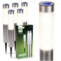 6x LED saulės sodo šviestuvai, dekoratyviniai, sodo stulpeliai