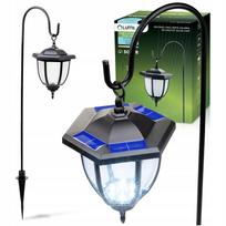2x LED saulės sodo lempa lauko dekoratyvinis įsmeigiamas stulpelis