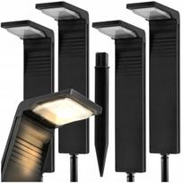 4x saulės energija maitinami LED sodo šviestuvai, juodi stulpai, 57 cm, dekoratyviniai
