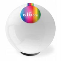 Saulės energija maitinamas LED sodo šviestuvas, įsmeigiamas, baltas rutulys 15 cm RGB