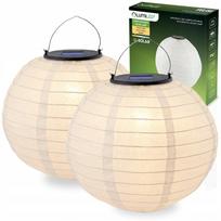 2x Lumiled saulės energija maitinamas kabinamas sodo LED žibintas Origami baltas 30cm