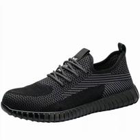 Oulylan Steel Toe Lightweight Labor Footwear Men Anti-Puncture Non-Slip Soft Sneakers Anti-Smash Fly Woven Breathable Work Shoes 37