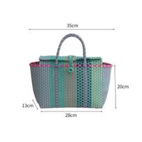 Women's Large-Capacity Woven Picnic Handbag with Lid - Handmade, Multifunctional Autumn Basket