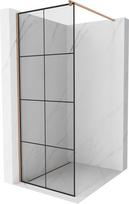 Mexen Kioto dušo sienelė Walk-in 80 x 200 cm, juodas tinklelis 8 mm, šlifuotas varis - 800-080-101-65-77, 80 x 200 cm