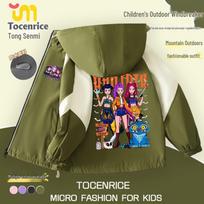2025 K-pop Demon & Witch Hunter Windbreaker Jacket - Unisex, All Ages, Autumn/Winter Windproof Outerwear 150 cm