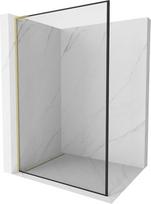 Mexen Kioto L dušo sienelė Walk-in 80 x 200 cm, juodas rėmas, auksinis šepetys - 800-080-103-55-70