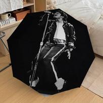 1pc King of Pop Singer Michael Jackson Automatic Folding Umbrella, Portable Collapsible Design, Casual Outdoor Accessory 003