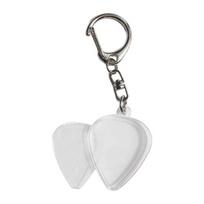 1/2/3Pcs Guitar Pick Holder Keychain Pick Storage Hanging Clear Plastic Portable Travel Case Metal Key 1pc