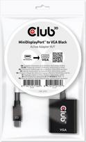 Club3D Adapter CAC-2113 Mini DisplayPort į VGA 1x 15pin D-sub, 0.2286 m, 0.026 kg, Juoda