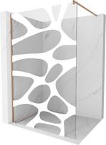 Mexen Kioto dušo sienelė Walk-in 140 x 200 cm, balta banga 8 mm, šlifuotas varis - 800-140-101-65-97, 140 x 200 cm