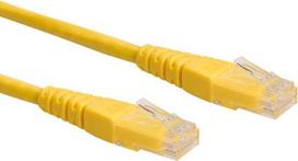 Roline Patchcord tinklo kabelis Rj45 Cat.6 Utp, geltonas, 1m