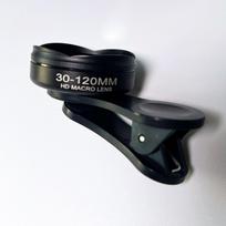 Glass Mobile Phone Macro Lens 30-120 Zoom AF Focus Selfie/Tattoo Eyebrow Eyelashes Manicure Insect Live Broadcast IPhone/iPad 30-120mm macro black