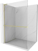 Mexen Kioto+ L dušo siena su lentyna Walk-in 70 x 200 cm, permatoma, šlifuotas auksas - 800-070-123-55-00