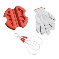 Portable Wire Puller Perforated Tube Wire Gripper Knitted Cotton Fastening Tool  Safety Glove 1 Set