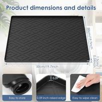 1/2Pcs Mini Fridge Silicone Mat 50x50CM Non Slip Under Refrigerator Mat Prevents Appliance Leakage Fridge Drip Pan Pet Feed Mat (as the picture,50x50 CM)