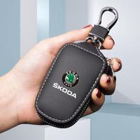 BATE3 Odinis Automobilio Raktelio Dangtelis Raktų Pakabuko Dėklas Apsauginė Maišelio Danga Skoda VRS Octavia 2 3 Rapid Kodiaq Karoq Fabia Kamiq Superb juoda
