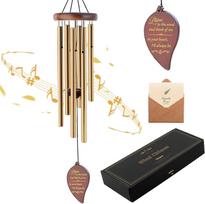 Customized Outdoor Bronze Compassion Memorial Wind Chime Rectangular Aluminum Garden Commemorative Gift for Mom Wind Chimes (Chocolate,M) šokoladas