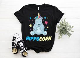 Hippocorn Unicorn Hippopotamus Vintage Hippo T-Shirt, Cute Hippos Costume Gift, Funny Wildlife Animals Lover, Zoo Trip, Birthday Present, 130