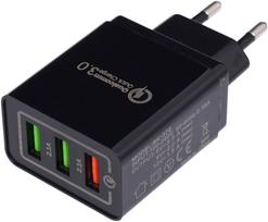 Įkroviklis 220V greito krovimo 2xUSB/2.1A +1USB/QC3.0