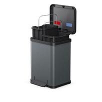 Hailo Atliekų rūšiavimo konteineris 036222700 2x9L, juodas pedalas, minkštas uždarymo mechanizmas, 2 vidiniai konteineriai
