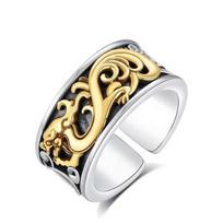 Retro stiliaus Tangcao Dragon Ring Žiedai Vyriškojo drakono metų Nian Nian Piano - Reguliuojamas kūrybinis žiedas