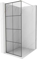 Mexen Kioto dušo sienelė Walk-in 90 x 200 cm, juodas tinklelis 8 mm, šlifuotas nikelis - 800-090-101-97-77, 90 x 200 cm