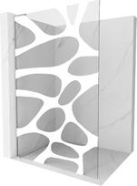 Mexen Kioto L dušo sienelė Walk-in 90 x 200 cm, balta banga, chromas - 800-090-103-01-97, 90 x 200 cm