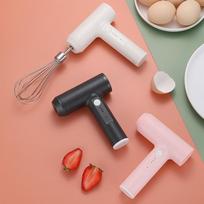 Kompaktiškas elektrinis rankinis kiaušinių plaktuvas, skirtas kepimui ir pieno putoms maišyti High-Power Egg Beater (White) white
