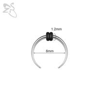 ZS 1 vnt. 1,2–10 mm storio Jaučio rago formos nerūdijančio plieno nosies žiedas Vyrams Didelio diametro auskarai Ausies prailgintojas Auskaras Septumo pirsingas Silver-1.2X8MM
