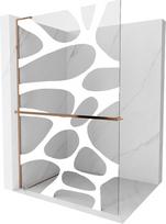 Mexen Kioto+ L dušo sienelė su lentyna Walk-in 70 x 200 cm, balta banga, rožinis auksas - 800-070-123-60-97, 70 x 200 cm