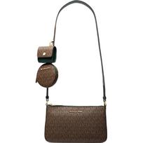 MICHAEL KORS JET SET monogramos rankinė per petį Small brown