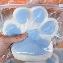 Squishy Cat Paws Squishy Toy 14x14 cm Sky Blue Stress Relief Squeeze Toy Soft Cat Paw for Kids and Adults